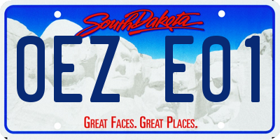 SD license plate 0EZE01
