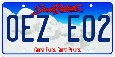 SD license plate 0EZE02