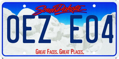 SD license plate 0EZE04