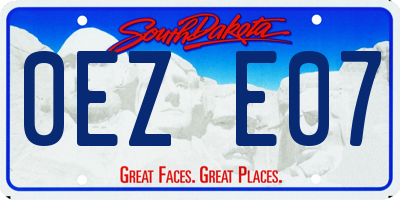 SD license plate 0EZE07