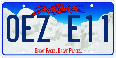 SD license plate 0EZE11