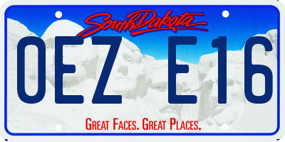 SD license plate 0EZE16