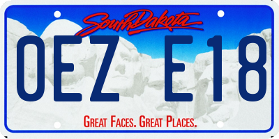 SD license plate 0EZE18