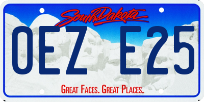 SD license plate 0EZE25