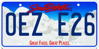 SD license plate 0EZE26