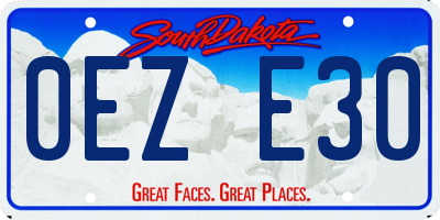 SD license plate 0EZE30