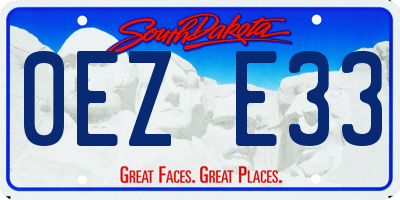 SD license plate 0EZE33