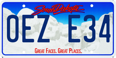 SD license plate 0EZE34