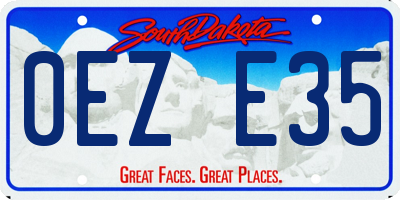 SD license plate 0EZE35