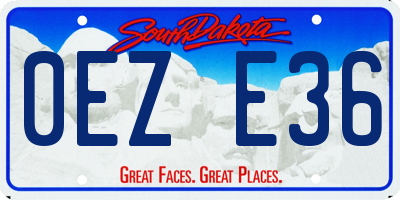 SD license plate 0EZE36