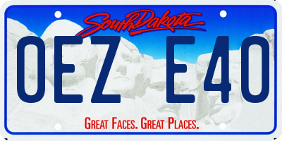 SD license plate 0EZE40