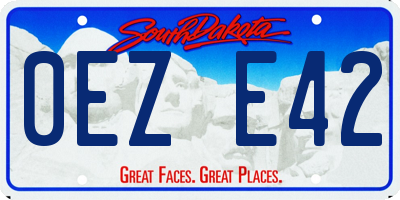 SD license plate 0EZE42