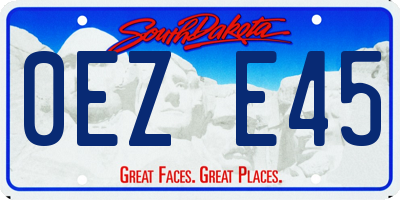 SD license plate 0EZE45