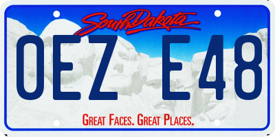 SD license plate 0EZE48