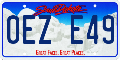 SD license plate 0EZE49