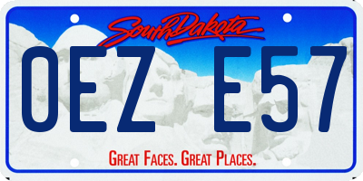 SD license plate 0EZE57