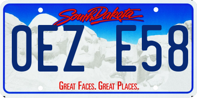 SD license plate 0EZE58