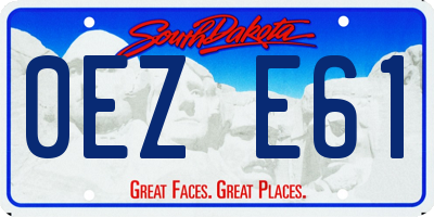 SD license plate 0EZE61
