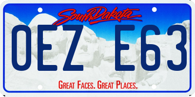 SD license plate 0EZE63