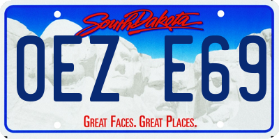 SD license plate 0EZE69