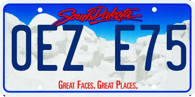 SD license plate 0EZE75