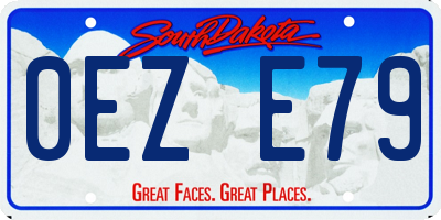 SD license plate 0EZE79