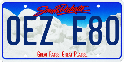 SD license plate 0EZE80