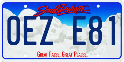 SD license plate 0EZE81