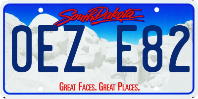 SD license plate 0EZE82