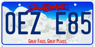 SD license plate 0EZE85