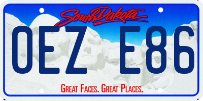 SD license plate 0EZE86
