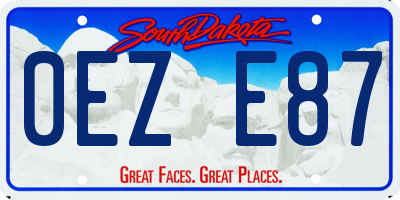 SD license plate 0EZE87