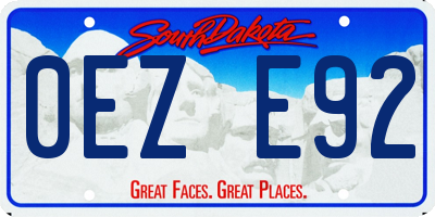 SD license plate 0EZE92