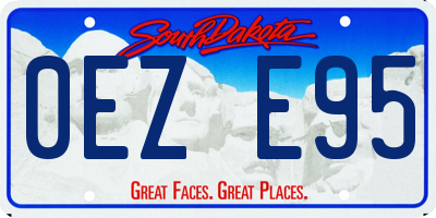 SD license plate 0EZE95