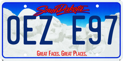 SD license plate 0EZE97