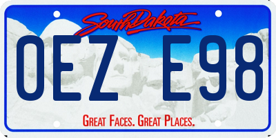 SD license plate 0EZE98