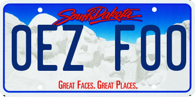 SD license plate 0EZF00