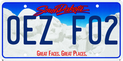 SD license plate 0EZF02