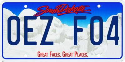 SD license plate 0EZF04