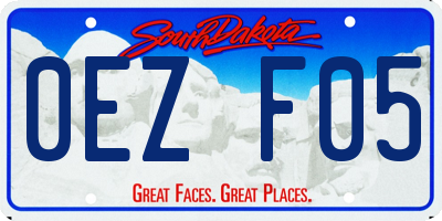 SD license plate 0EZF05