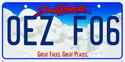 SD license plate 0EZF06