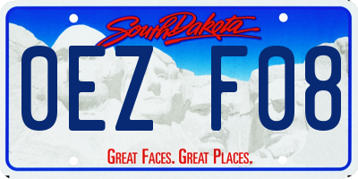 SD license plate 0EZF08