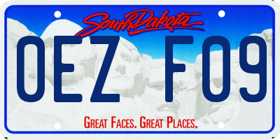SD license plate 0EZF09