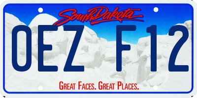 SD license plate 0EZF12