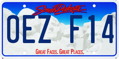 SD license plate 0EZF14
