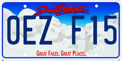 SD license plate 0EZF15