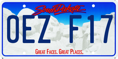 SD license plate 0EZF17