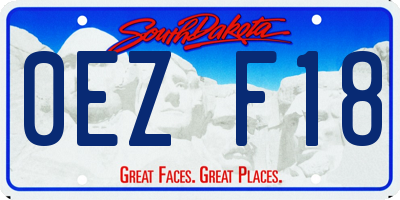 SD license plate 0EZF18