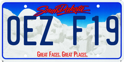 SD license plate 0EZF19