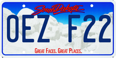 SD license plate 0EZF22